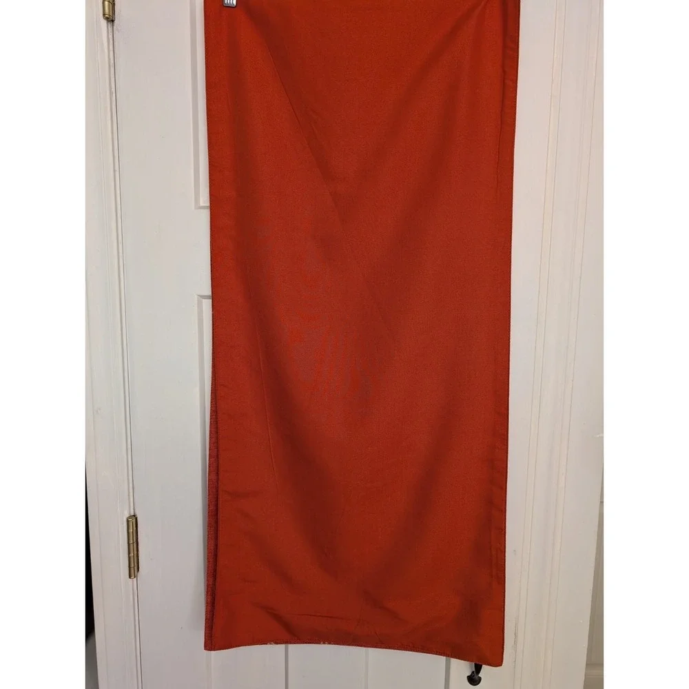 Table Runner 15 X 72 Embroidered Leaves Burnt Orange Cottage Farmhouse